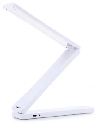 Immagine prodotto di Lampada da scrivania LED pieghevole Vitu, lampada da tavolo portatile con alimentazione USB e a batteria, colore bianco