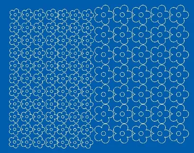 Image de Autocollants pour casques de vélo, fleurs, 112 pièces, bleu mat