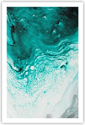 Produktbild von Poster - Poster ohne Rahmen - Abstraktion Türkis Flüssigkeit - 61x91,5 cm - Wand Bild - Wanddeko - Wandbilder - Kunstposter - Wandposter - Bilder - Kunstdruck - Wanddekoration - P2XPA61x91-4572