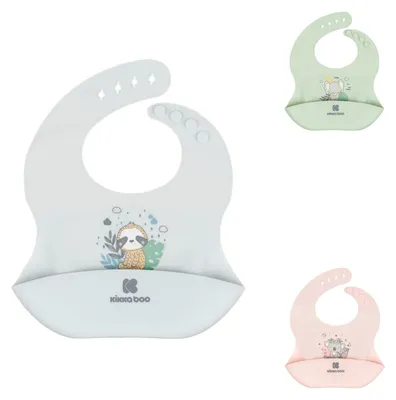 Produktbild von Kikkaboo Savanna Friends Silikon Lätzchen Weiß Weiß One Size