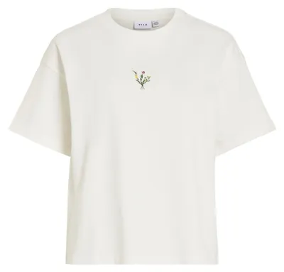 Produktbild von Vila (97) VIMONIE FLORAL EMB S/S O-NECK/R, Snow White/CENTER FLOWER Snow White/CENTER FLOWER Snow White/CENTER FLOWER L