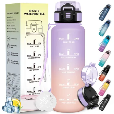 Produktbild von Trinkflasche 1500ml Mulbijeo, Auslaufsicher, Wasserflasche Lavendel Rosa