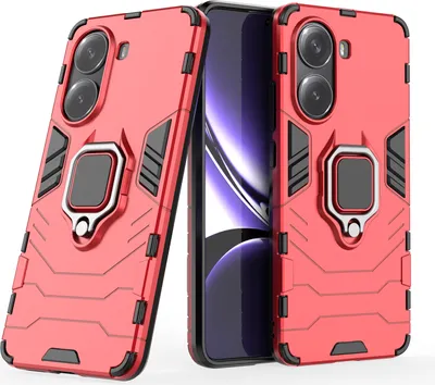 Produktbild von Hülle für Poco X7 Pro 5G Handyhülle Stoßfest 360° Drehbarer Ring Ständer TPU Back Cover in Rot