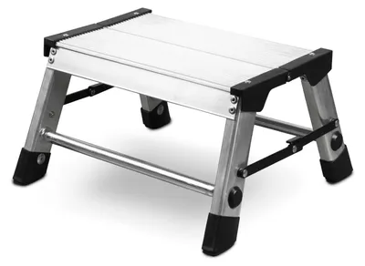 Produktbild von Tritthilfe Trittleiter Aluminium - 1 Stufe - 150 kg - Klappbar - 34,8 x 33 x 19 cm -