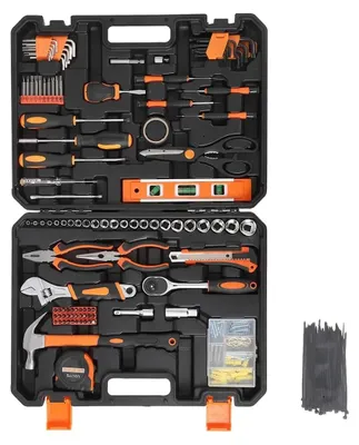Immagine prodotto di Set di utensili da 247 pezzi - Kit di riparazione per la casa - Utensili manuali per meccanici - Set combinato - Utensili in acciaio - Valigetta per utensili in plastica
