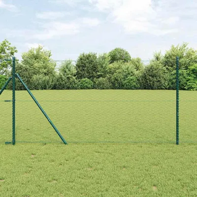Obrázek produktu pro vidaXL Šestihranný drátěný plot se 7 sloupky, 1x25 m, z oceli, zelený