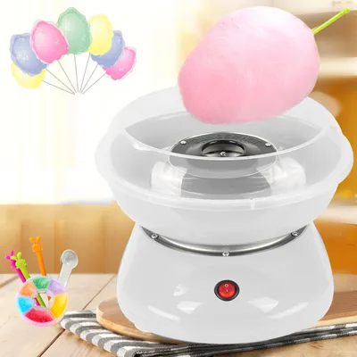 Produktbild von Zuckerwattemaschine | Automat Zuckerwattegerät 500W  - mit 10 * Süßigkeiten Floss Sticks + 1 * Zuckerlöffel  Weiß