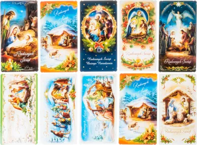 Image de lot de 10 cartes de Noël DL avec décorations scintillantes
