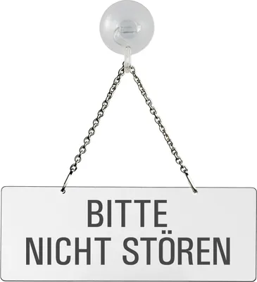 Produktbild von Hängeschild Bitte-Nicht-stören | weiß | Text einseitig | 175x65 mm | mit Saugnapfhaken