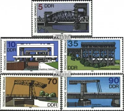 Produktbild von Briefmarken DDR 1988 Mi 3203-3207 (kompl.Ausgabe) postfrisch Technische Denkmale (IV): Schiffshebewerke