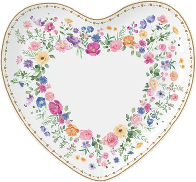 Produktbild von Servierplatte MON AMOUR Herzen & Blumen in Herzform 20x19cm Easy Life