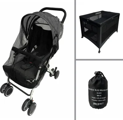 Image de Moustiquaire Buggy, lit de camping et lit d'enfant NOIR 110x120cm