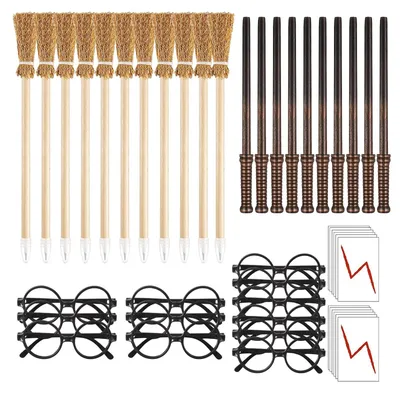 Imagen del producto de Set de varita mágica y escoba de bruja, de 48 piezas, para niños, ideal para Halloween y disfraces