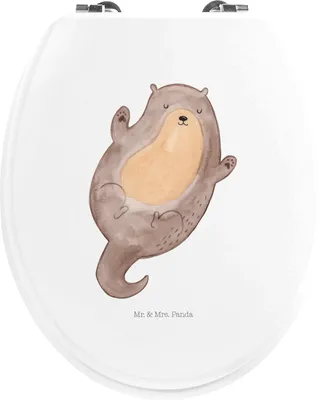 Produktbild von Mr. & Mrs. Panda WC Sitz Otter Umarmen - Weiß - Geschenk, glücklich, Deckel, klo, Brille, Hallo, gut Gelaunt, WC-Sitz, Toilettendeckel, Seeotter See, Optimistisch