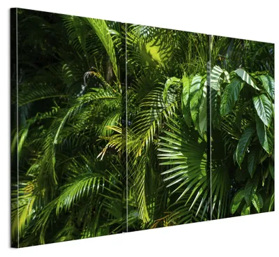 Image de LUMASOUL Tableau sur toile, motif nature, tableaux muraux cadre bois, Tableau Mural pour Salon & Chambre, 90x60 cm Jungle