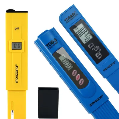Produktbild von MONZANA® Wassertester 3in1 Set | Messgerät für PH TDS EC und Temperatur | Pool Tester Digital Wasserprüfer