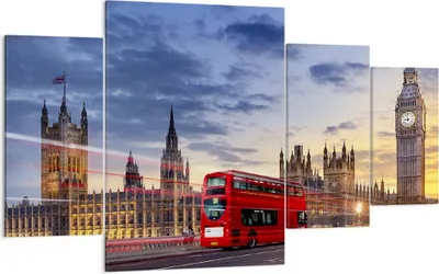 Produktbild von Bild auf Leinwand - Leinwandbild - London Bus - 160x90cm - Wand Bild - Wanddeko - Wandbilder - Leinwanddruck - Bilder - Kunstdruck - Wanddekoration - Leinwand bilder - Wandkunst - DL160x90-3592