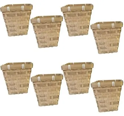 Zdjęcie produktu dla Koszyk pleciony rattanowy na rośliny sukulenty 9X9 cm zestaw 8 sztuk