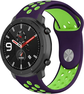 Produktbild von Strap-it Xiaomi Amazfit GTR Sportarmband (Lila/Grün)