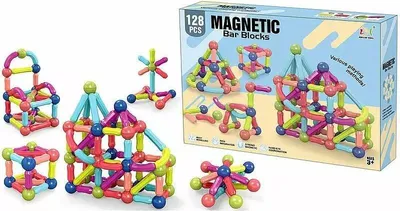 Zdjęcie produktu dla Klocki magnetyczne 3D 128el - ADAR