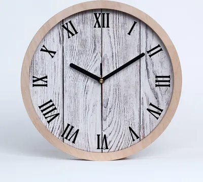 Produktbild von Holzuhr 25fi cm wanduhr - schwarze Spitzen - Holzwand