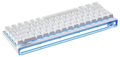 Zdjęcie produktu dla Klawiatura mechaniczna – bezprzewodowa 2,4 GHz, 88 klawiszy – podświetlenie RGB – przełączniki magnetyczne – częstotliwość odświeżania 8000 Hz – opóźnienie 0,08 ms – układ angielski – kolor biały