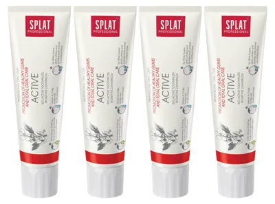Produktbild von SPLAT - Zahnpasta - 4er Pack - Active - Zahnfleischschutz - Remineralisierung