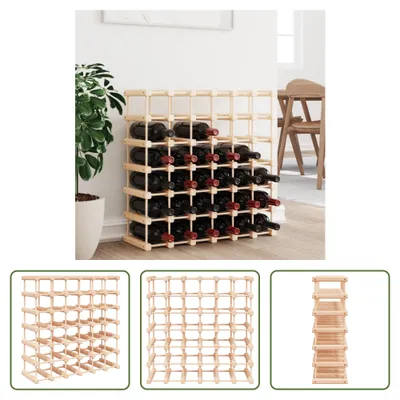 Produktbild von The Living Store Weinregal für 42 Flaschen 68,5x23x68,5 cm Massivholz Kiefer