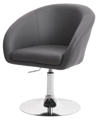 Obrázek produktu pro Jídelní židle HWC-F19, kuchyňská židle otočná židle lounge chair, otočná výškově nastavitelná  Imitace kůže šedá