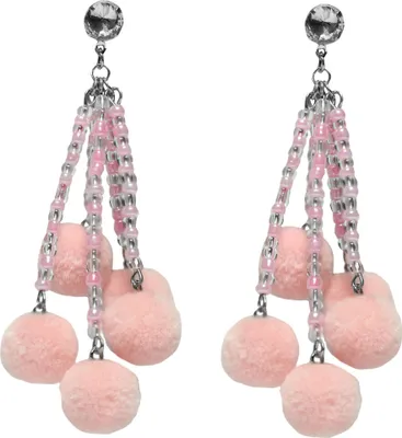 Produktbild von Ohrstecker mit Pompons in verschiedenen Farben Farbe - Hellrosa