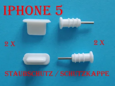 Immagine prodotto di iPhone 5/6 Set di cover antipolvere bianco 4 pezzi tappo protettivo Tappo antipolvere