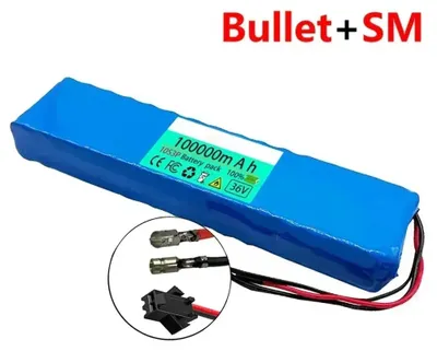 Image de Batterie pour scooter électrique - Pack batterie lithium-ion 36V 10S3P 18650 - 100Ah 100000mAh - 1000W - 29x6,8x4 cm - Connecteur Bullet-SM