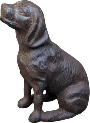 Produktbild von Gartenfigur Hund sitzend Gusseisen