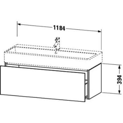 Image de Duravit meuble sous-lavabo L-CUBE 394 x 1184 x 459 mm chêne cashmere