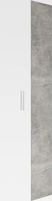 Produktbild von Badplaats Badezimmerschrank Pluto 30 x 30 x 150 cm Beton Grau mit Weiß Matt - Hoch Badschrank mit 1 Tür
