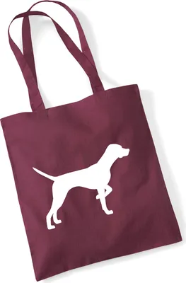Produktbild von Huuraa Jutebeutel English Pointer Silhouette 10 Liter Burgundy Baumwolle Tasche Geschenkidee
