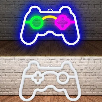 Produktbild von Gamer Neon Led Licht USB Dimmbar, Neon Schild, Nachtlicht Neonlicht Led Wanddeko für Spielzimmer Party Geschenk, USB Plug-and-Play Partybeleuchtungk