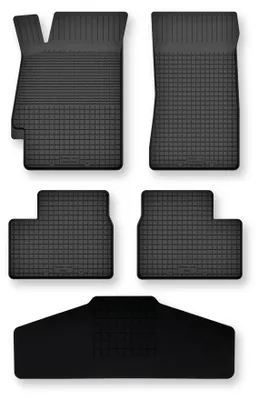 Image de Tapis de sol en caoutchouc + tunnel pour Peugeot 406 1995-2004 (berline/break) – 5 pièces, noirs, semi-universel, adapté