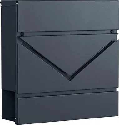 Productafbeelding van Famanu brievenbussen met vak voor kranten - Wandbrievenbus - Anthraciet - 37 x 10,5 x 37 cm