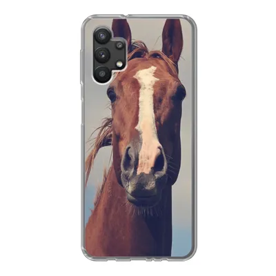 Produktbild von MuchoWow® Handyhülle Schutzhülle Hülle für Samsung Galaxy A32 5G Pferd - Wolken - Porträt Silikon Softcase Handy Hülle - Softcase