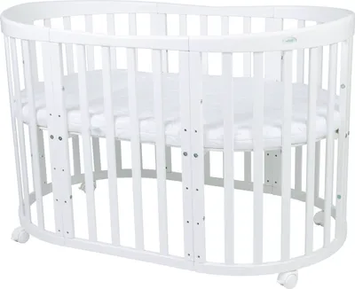 Produktbild von Waldin Oval 7-in-1 Bett mit Matratze Weiß