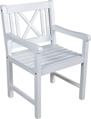 Produktbild von Garden Pleasure Gartenstuhl mit Armlehnen Malmö weiß, 1 St.