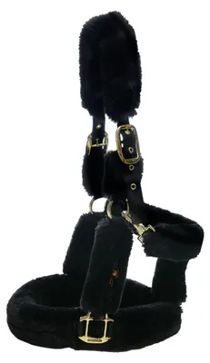 Produktbild von Kentucky Horsewear Transporthalfter Lammfell Nylonhalfter Lammfellhalfter Schwarz Cob