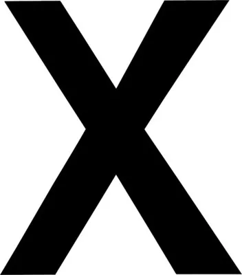 Produktbild von Klebebuchstabe "X" schwarz 35 mm