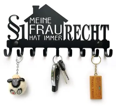 Image de Porte-clés à 9 crochets, à fixer au mur, pour un rangement organisé