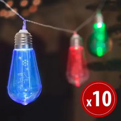 Image de Guirlande lumineuse LED - Ampoules - 10 LED - 1,9 mètre