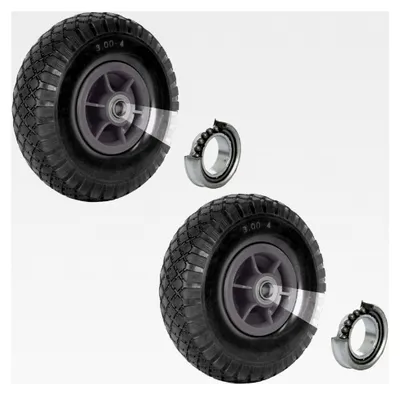 Produktbild von 2x Sackkarrenrad 260x85 mm 3.00-4 Ø 20 mm Bollerwagenrad, Luftrad, Ersatzrad, Nabenlänge 60 mm