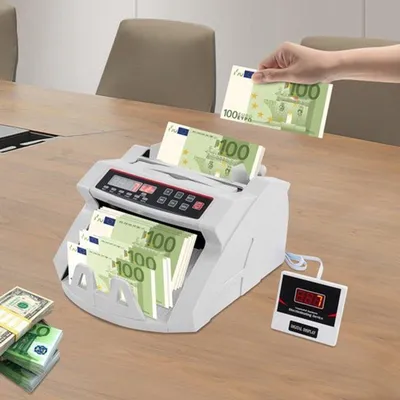 Immagine prodotto di Contatore di banconote con doppio display a LED – 900 banconote al minuto – Contatore di banconote con rilevamento MG
