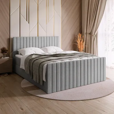 Produktbild von BroMARKT Boxspringbett DREAM DUO mit 2 Bettkasten, Bonell-matratze, Polsterbett, Bett (Grau, Malmo 90, 160x200 cm)