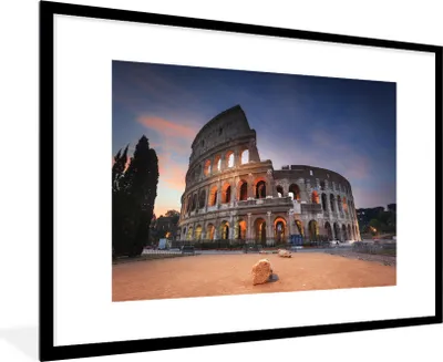 Produktbild von MuchoWow® Gerahmtes Poster Italien - Rom - Kolosseum 90x60 cm - Poster mit Schwarzem Bilderrahmen Wandposter Rahmen Foto Bilder - Wanddekoration - Fotos